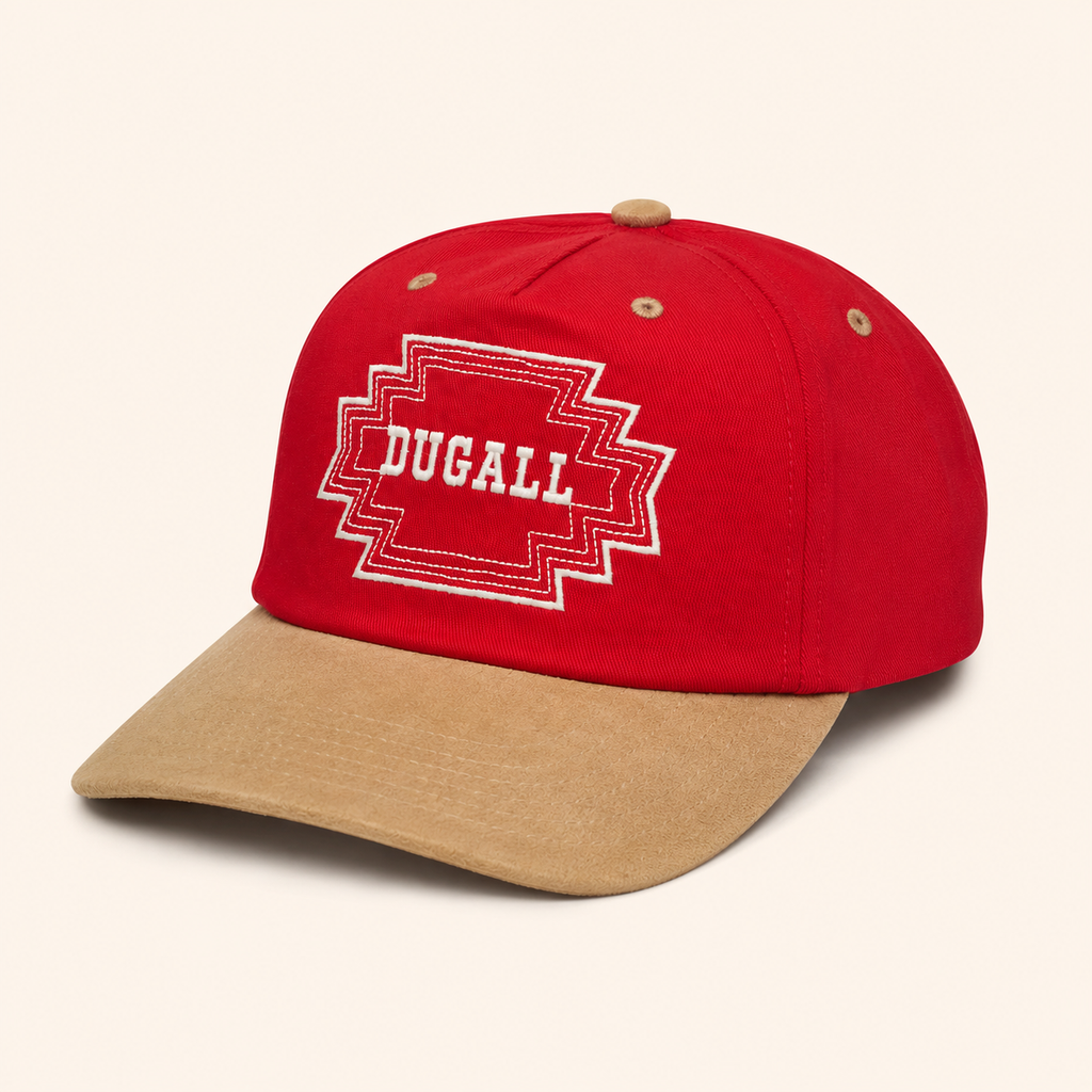 Custom cotton snapback cap with suede brim and embroidered logo