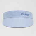 A light blue and white micro-patterned visor hat with 'DUGLI' embroidered in navy blue on the front band, shown against a plain light gray background.