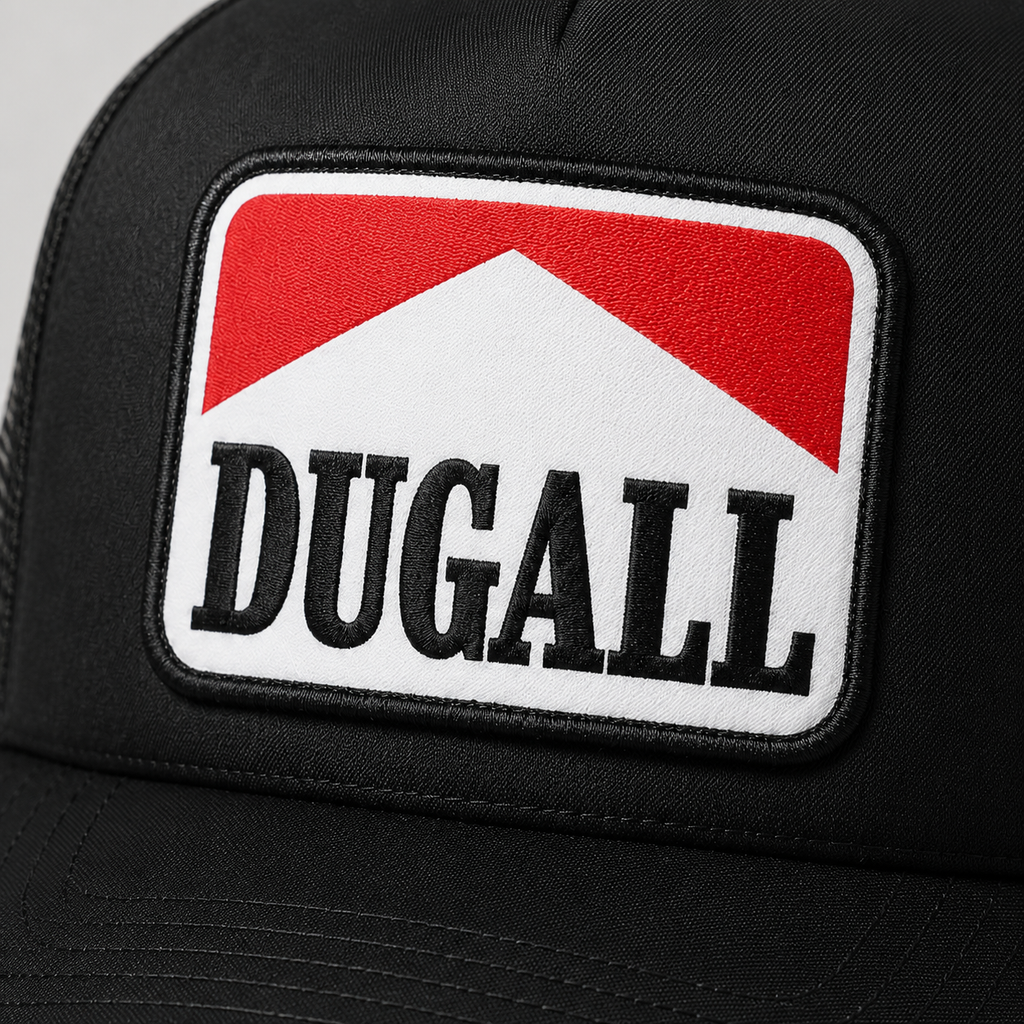 Custom printed patch logo on cotton polyester mesh back cap