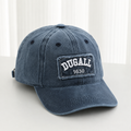 Custom vintage washed denim cap with embroidered patch logo