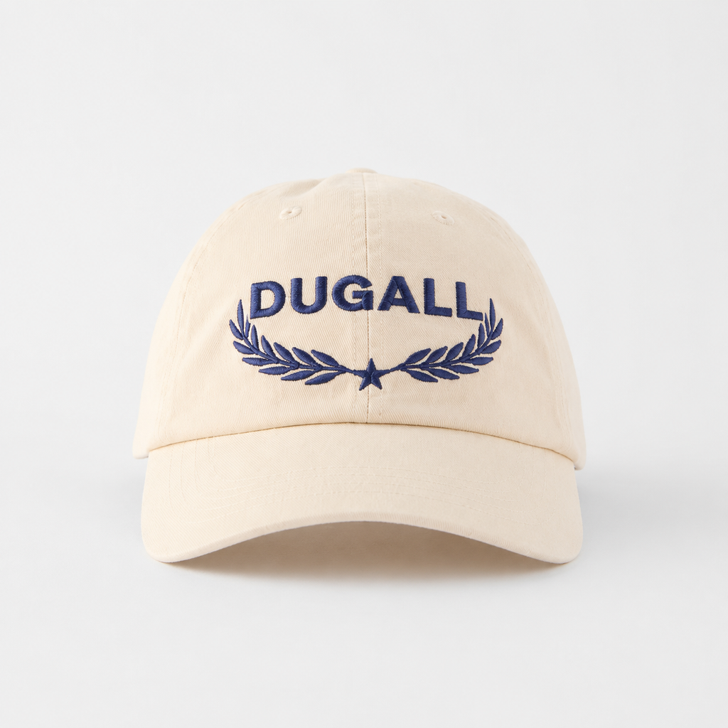 Custom cotton linen baseball cap with embroidered logo and natural style.