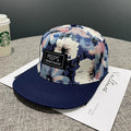 Custom Floral Print Snapback Hat with Patch Logo
