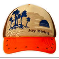 Custom Printed Trucker Hat with Rope and Orange Brim