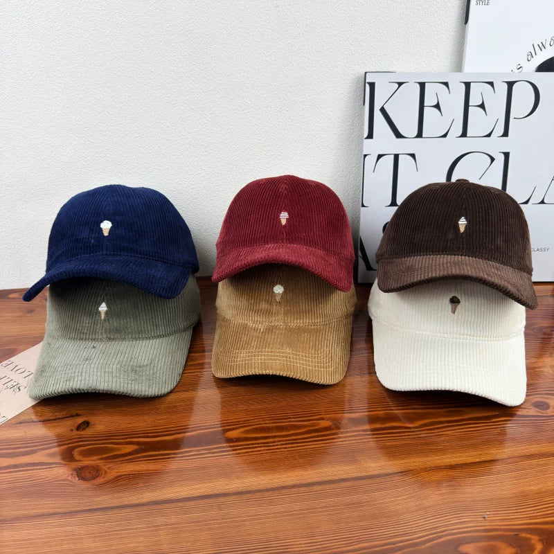 Custom Corduroy Dad Hat with Small Embroidery Logo
