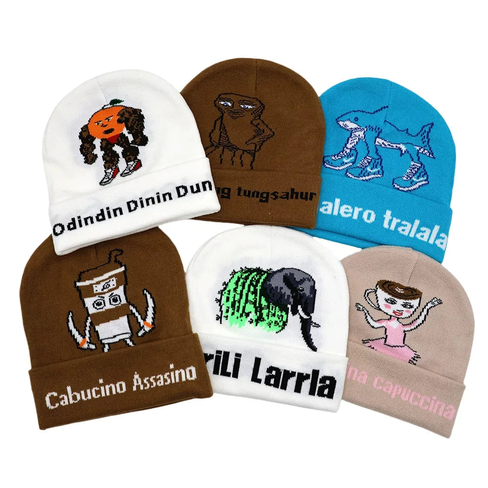Custom Embroidered Beanie with Cartoon Logo