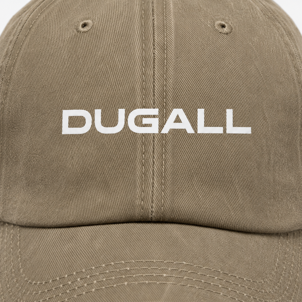 Custom printed logo on washed cotton baseball cap