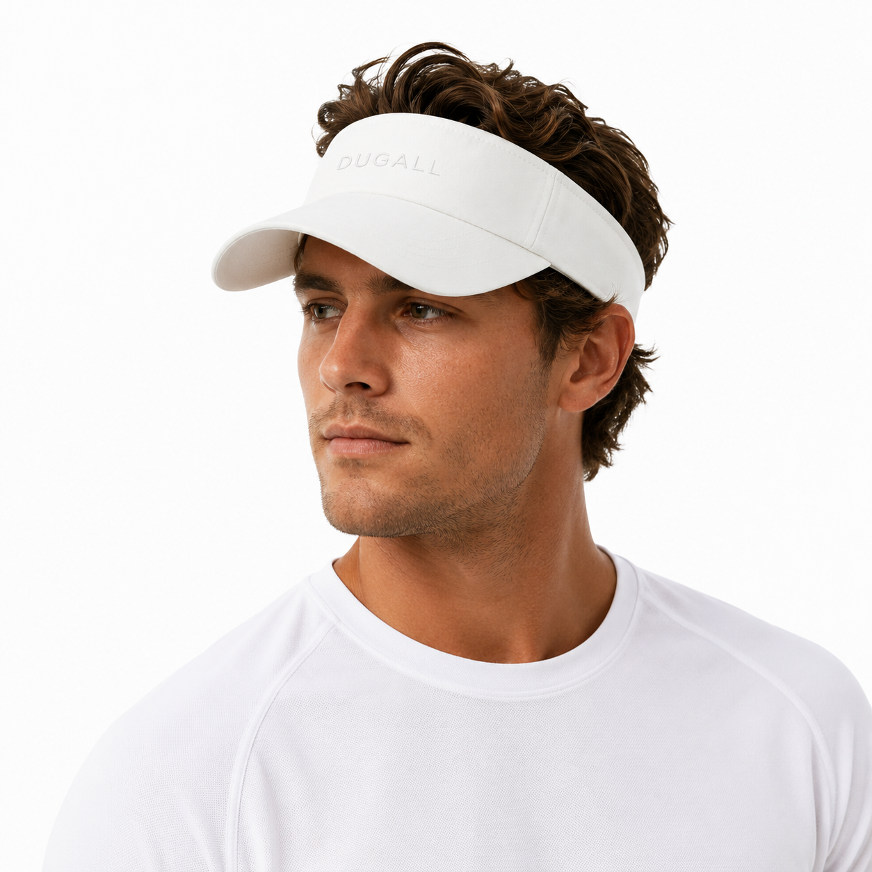 men’s golf visor, unisex sports visor, custom golf visor, athletic sun visor, lightweight performance visor, white sports visor for men, embroidered golf visor, breathable sports visor, casual golf headwear, branded sports visor
