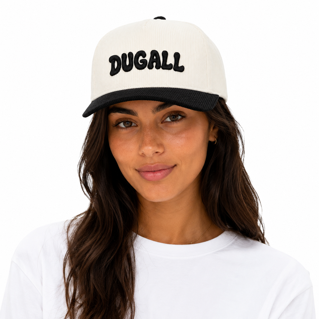Women wearing custom cotton baseball cap with chenille embroidery logo