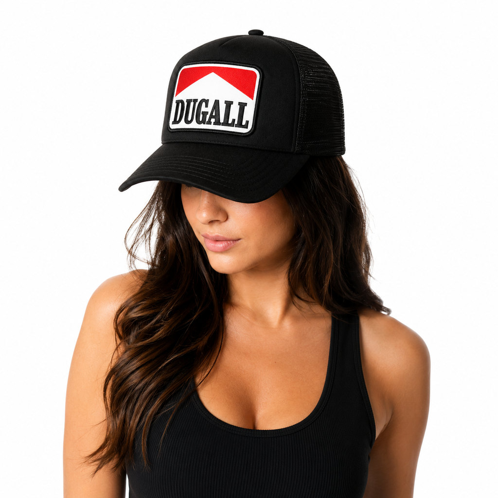 Women wearing custom printed patch mesh back cap