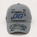 Front view of a custom cotton baseball cap with multi-position embroidery logo and fashion branding design