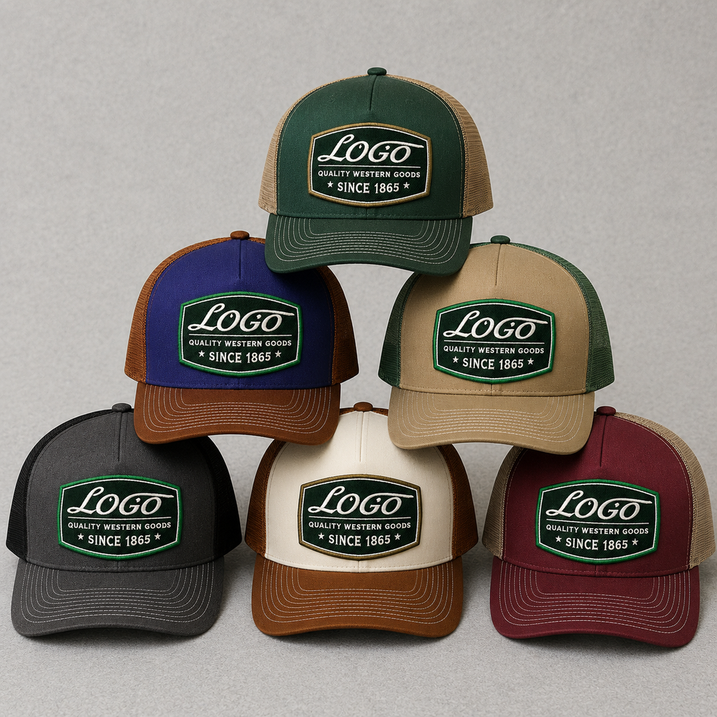 two tone design 5 panel trucker cap