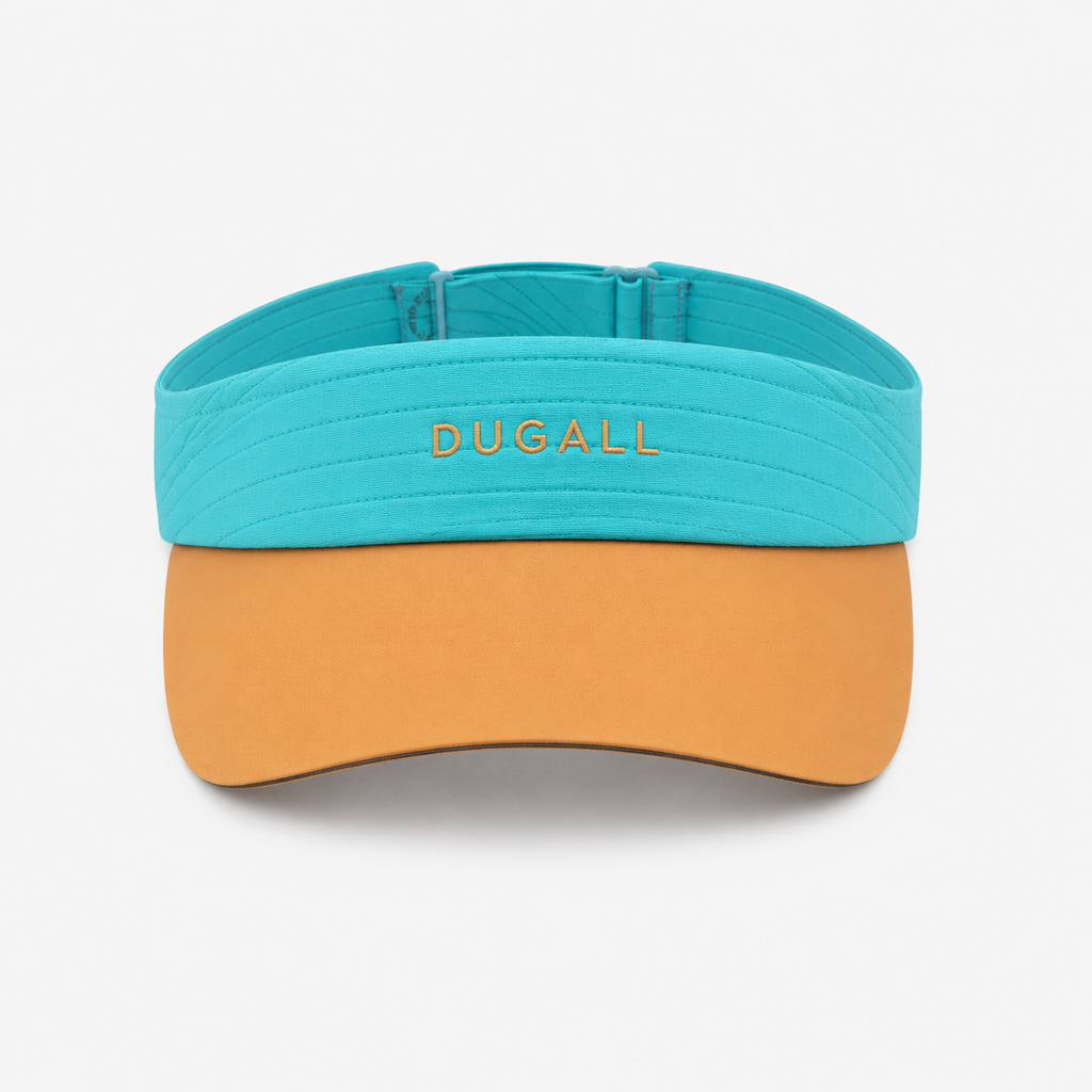 Custom quick dry golf visor with embroidered logo and two-tone color design