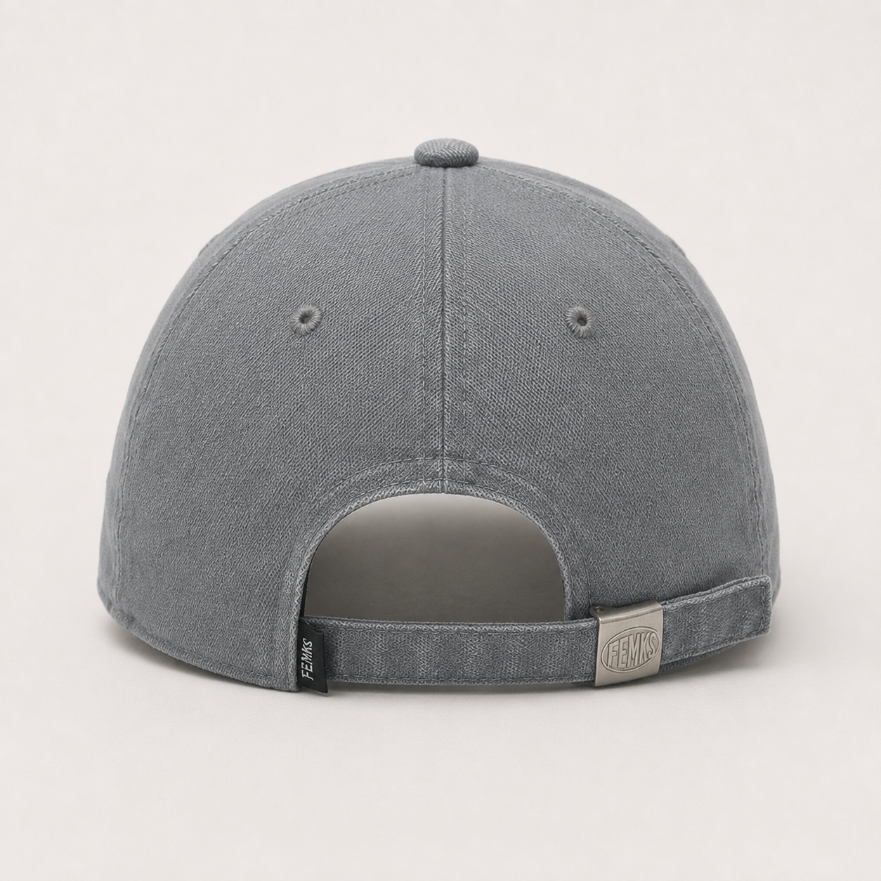 Back view of a custom fashion baseball cap with adjustable strap and comfortable cotton construction